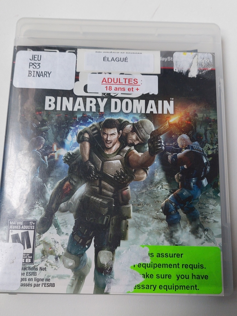 Binary Domain PS3 Video Game - Library Copy